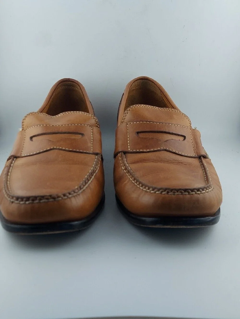 Tommy Bahama Men's Tan Leather Penny Loafers Size 10.5 M